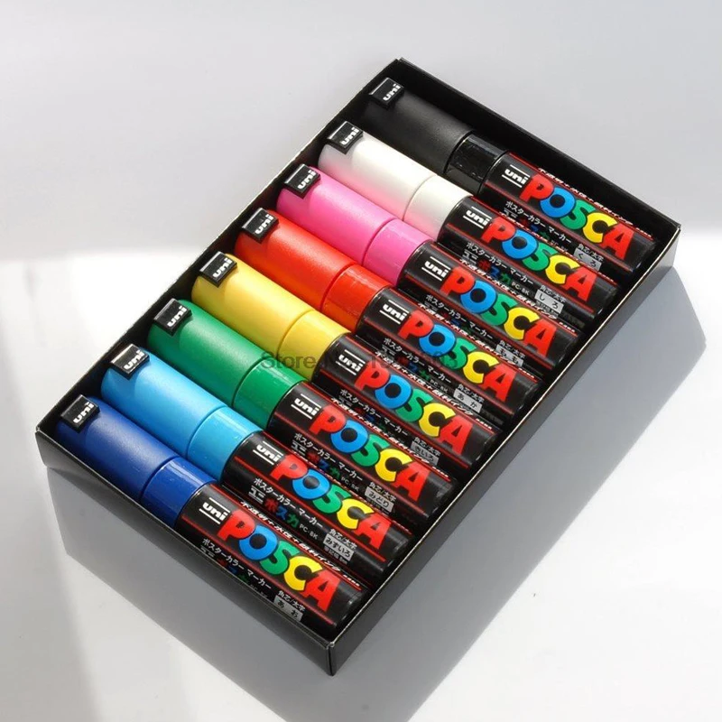 8 шт./лот Uni Posca PC-8K Краска Маркер-широкий Tip-8mm 8 цветов