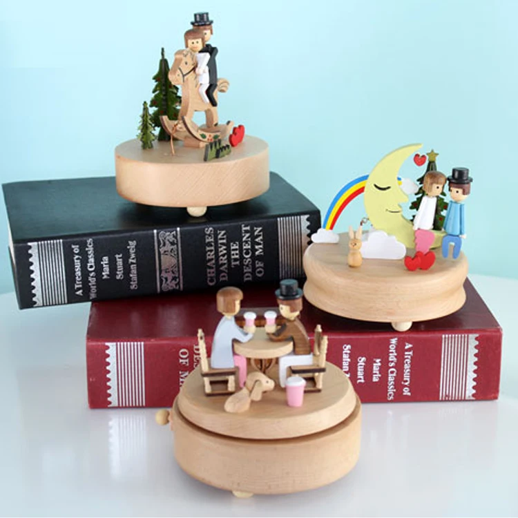 Каваи Zakka карусель музыкальные коробки деревянная музыкальная шкатулка деревянные поделки Ретро подарок на день рождения X-mas винтажные аксессуары для украшения дома