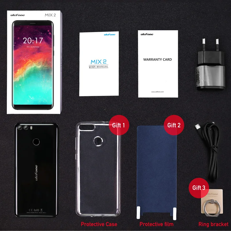 Ulefone Mix 2 5 7 дюймов HD + 13MP двойной камеры мобильный телефон MTK6737 4 ядра Android 0 ГБ 16