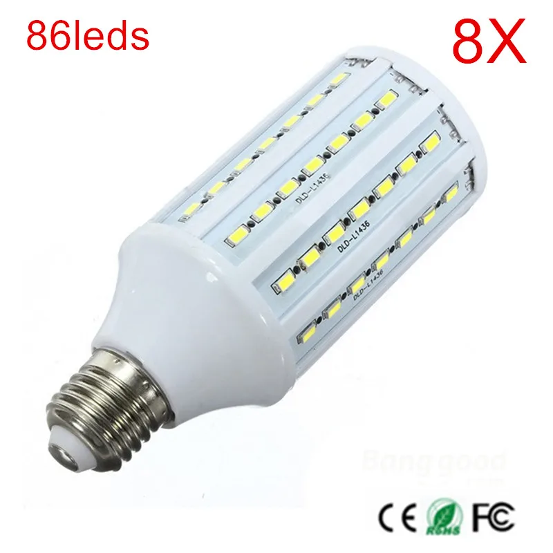

8 шт. высокояркие 86led чипы SMD 5730 E27 E14 AC90-260V AC110V 220V 240V светодиодные лампы кукурузы теплый/холодный белый для гостиной