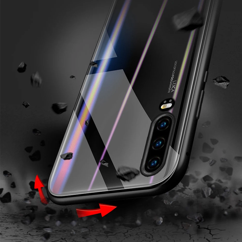 Магнитный адсорбционный чехол для телефона huawei P30 Pro 360 градиентное стекло полная