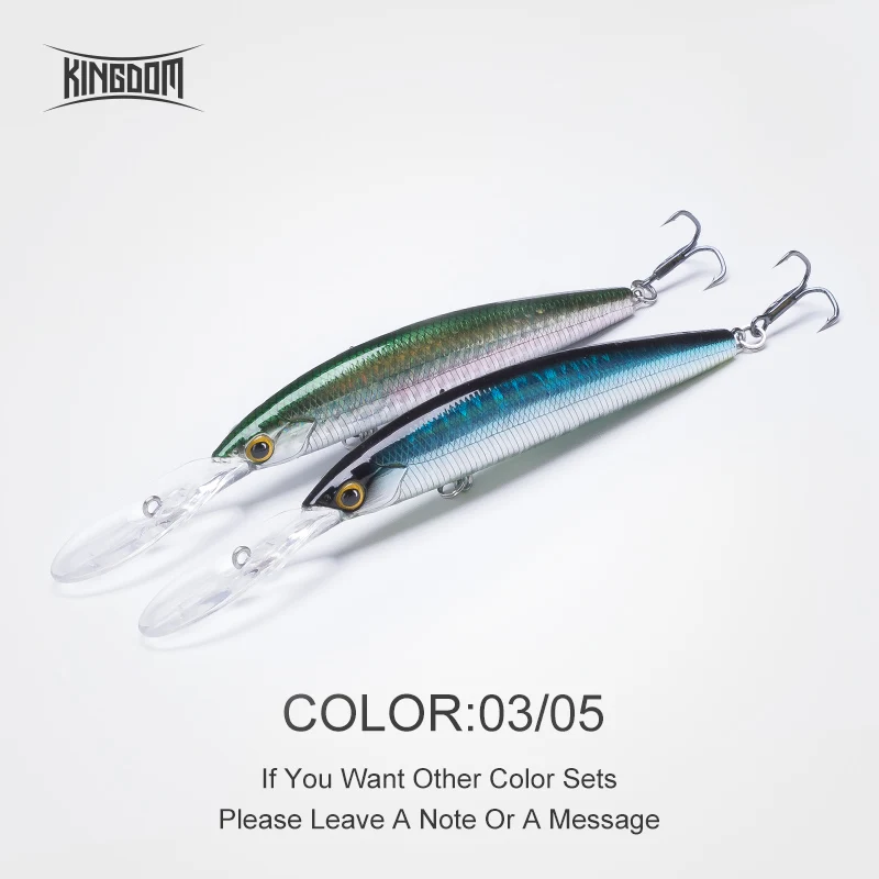 9505-3-5 Kingdom New Jerkbaits 100DR Fishing lures 100mm 120mm Suspending Minnow wobblers Depth 6-10ft long-casting Bass Pike Hard Baits - Цвет: 9505-3-5