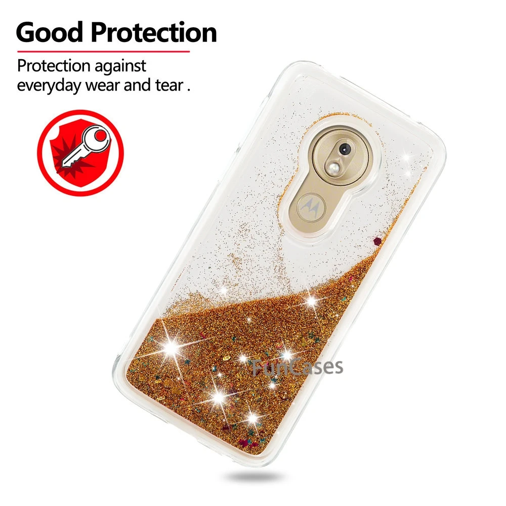 Блеск сердца для Motorola Moto G7 играть США версия Чехол Diamond жидкий песок прозрачный