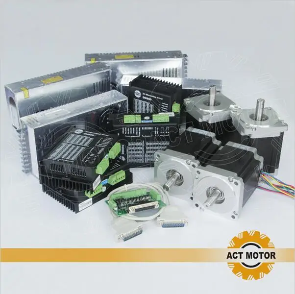Закон 4 оси Nema34 шаговый двигатель 34HS1456 4-свинец 1232oz 116 мм 5.6A + шт. драйвер DM860 80V 256