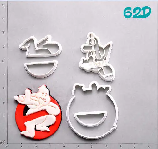 Ghostbusters дизайн Пластик Набор ножей для торта индивидуальный заказ 3D печатных Fondant(сахарная) форма для кекса для нарезки печенья в виде cortadores De Fondant(сахарная - Цвет: 62D 4 inch