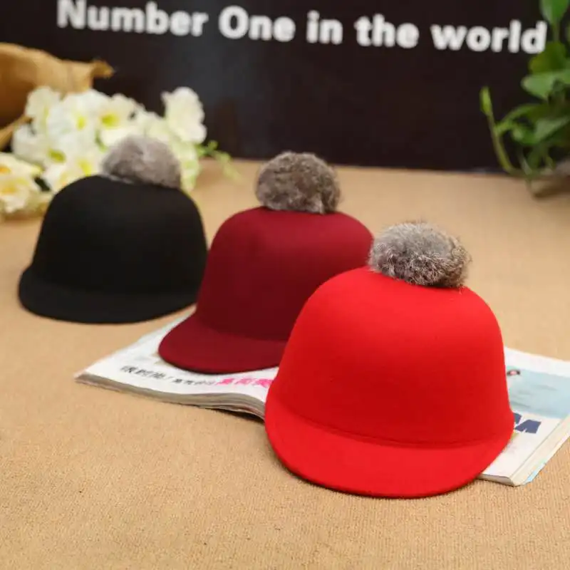 Модная шерстяная шапка для родителей и детей фетровые шапки женщин девочек