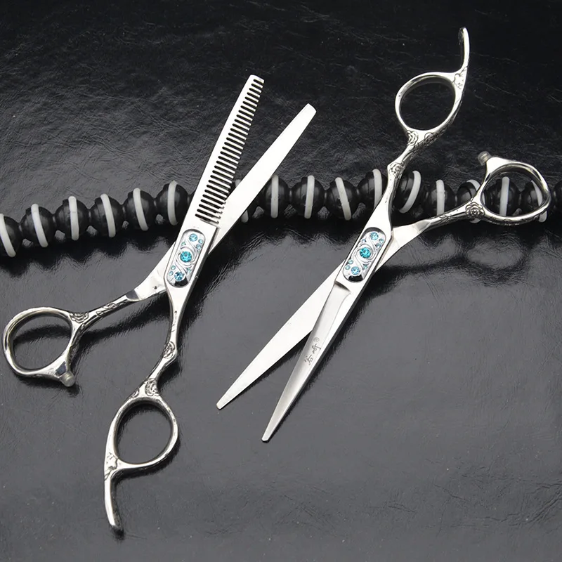 6 дюймов Сливовый цветок ручка Ножницы Для Волос Набор для стрижки