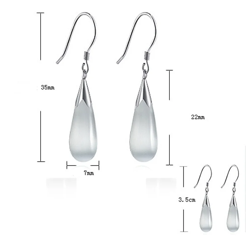 Женские серьги-подвески из серебра с драгоценным камнем | Украшения и аксессуары