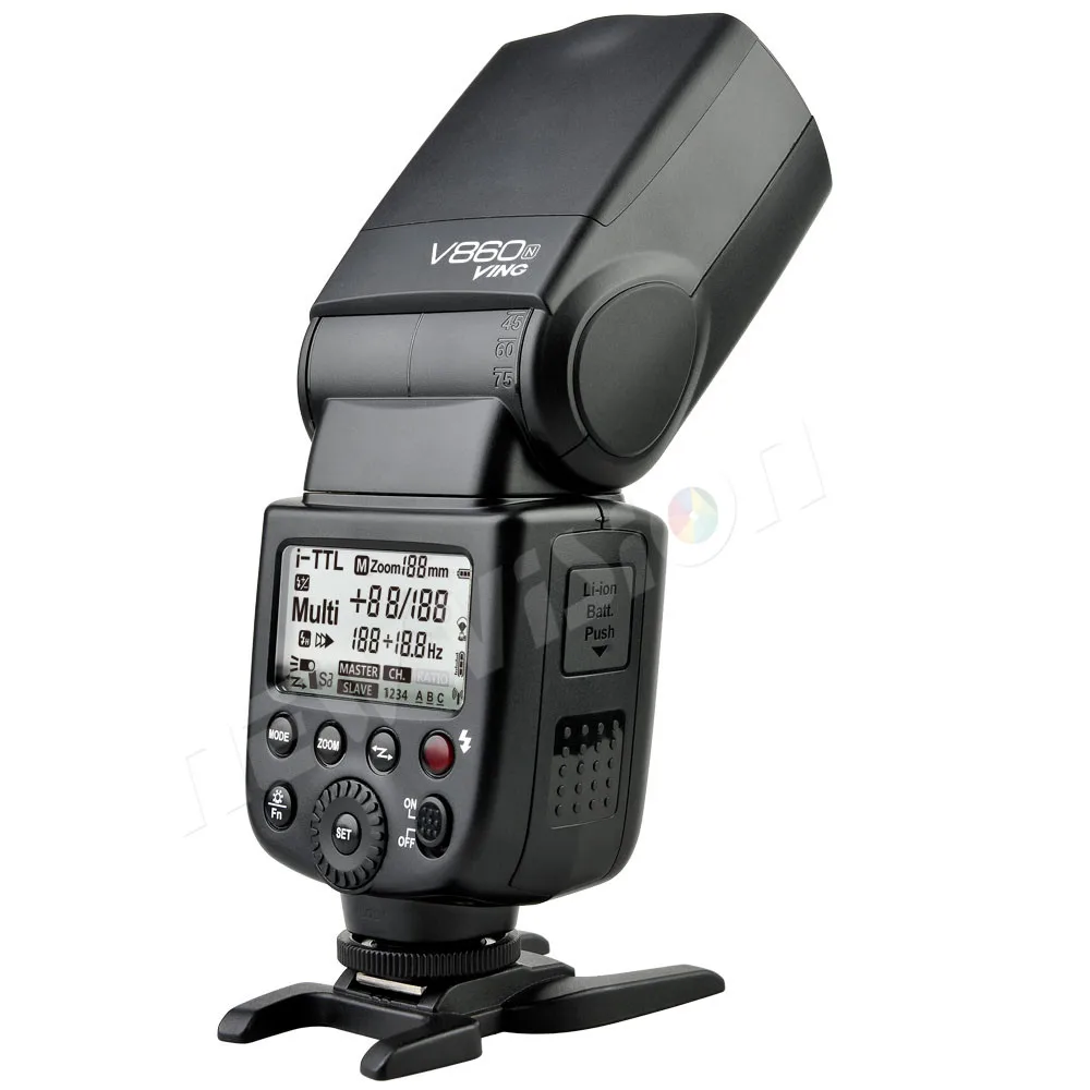 Свободная фотовспышка модель VING V860N V860 DHL HSS Master li ion набор для вспышки Speedlite 1/8000s Nkon