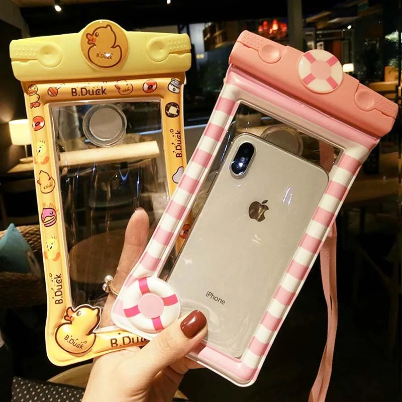 Чехол для мобильных телефонов из ПВХ водонепроницаемый 6,5 дюймов для iPhone X Xs Max Xr 8 7 Huawei прозрачный герметичный подводный смарт-кавер.