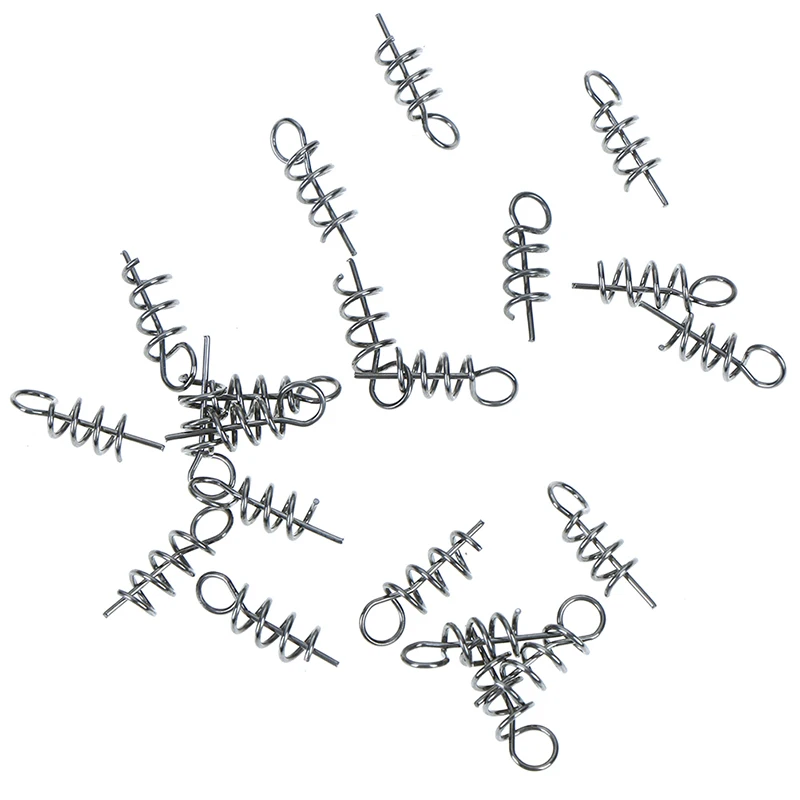 20Pcs Fishing Hook Centering Pins Fixed Latch Needle Spring Twist Crank Lock for Soft Lure Pin | Спорт и развлечения