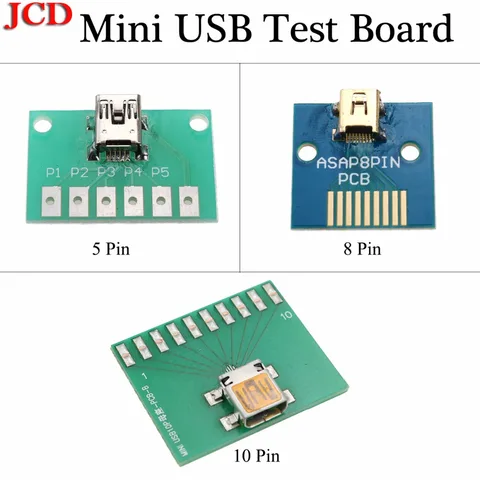 JCD 5-контактный 8-контактный 10-контактный разъем мини-USB типа «мама» со штекером 2,54 мм MINI 5-контактный разъем 5p типа «мама» переходник
