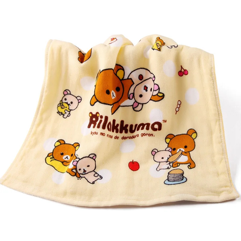 

Disney Rilakkuma cute cartoon cotton square scarf Boy girl soft and breathable small towel
