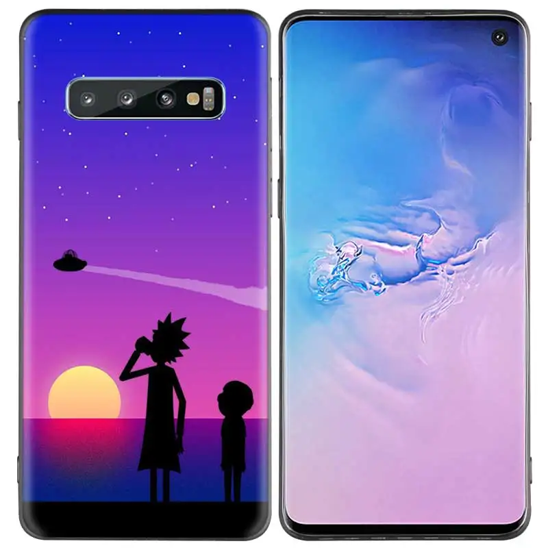 A002 Черный силиконовый чехол Рик и Морти для samsung Galaxy M20 S10e S10 S9 M10 S8 Plus 5G S7 S6 Edge M40 M30 мультяшный мягкий чехол - Цвет: A002