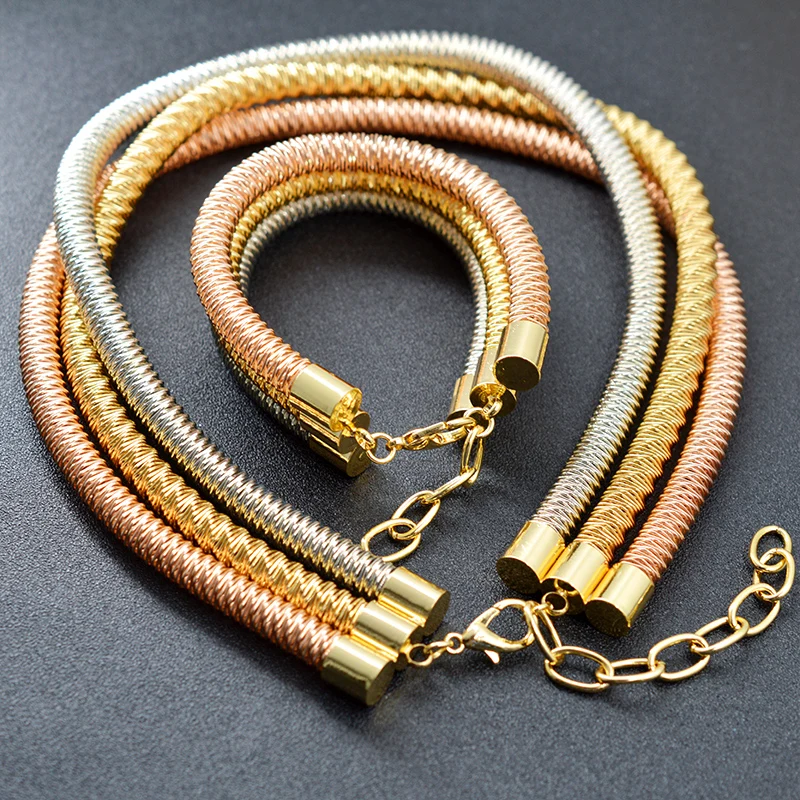 Солнечные ювелирные изделия Горячая Boho Воротник Ювелирные наборы Модное ожерелье браслет набор для женщин многослойные Чокеры для вечерние юбилей