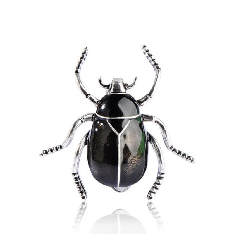 Bulk Sale Vivid Black Beetle Insect Brooches For Women Kids Gift Five Color Enamel Esmalte Animal Brooch Suit Collar Pins Up | Украшения и
