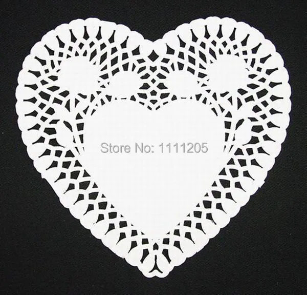 200pc 4''inch Heart Shape Paper Lace Doilies Wedding Valentines Day lovers Coasters romantic Placemat Craft Table Decor gifts | Дом и