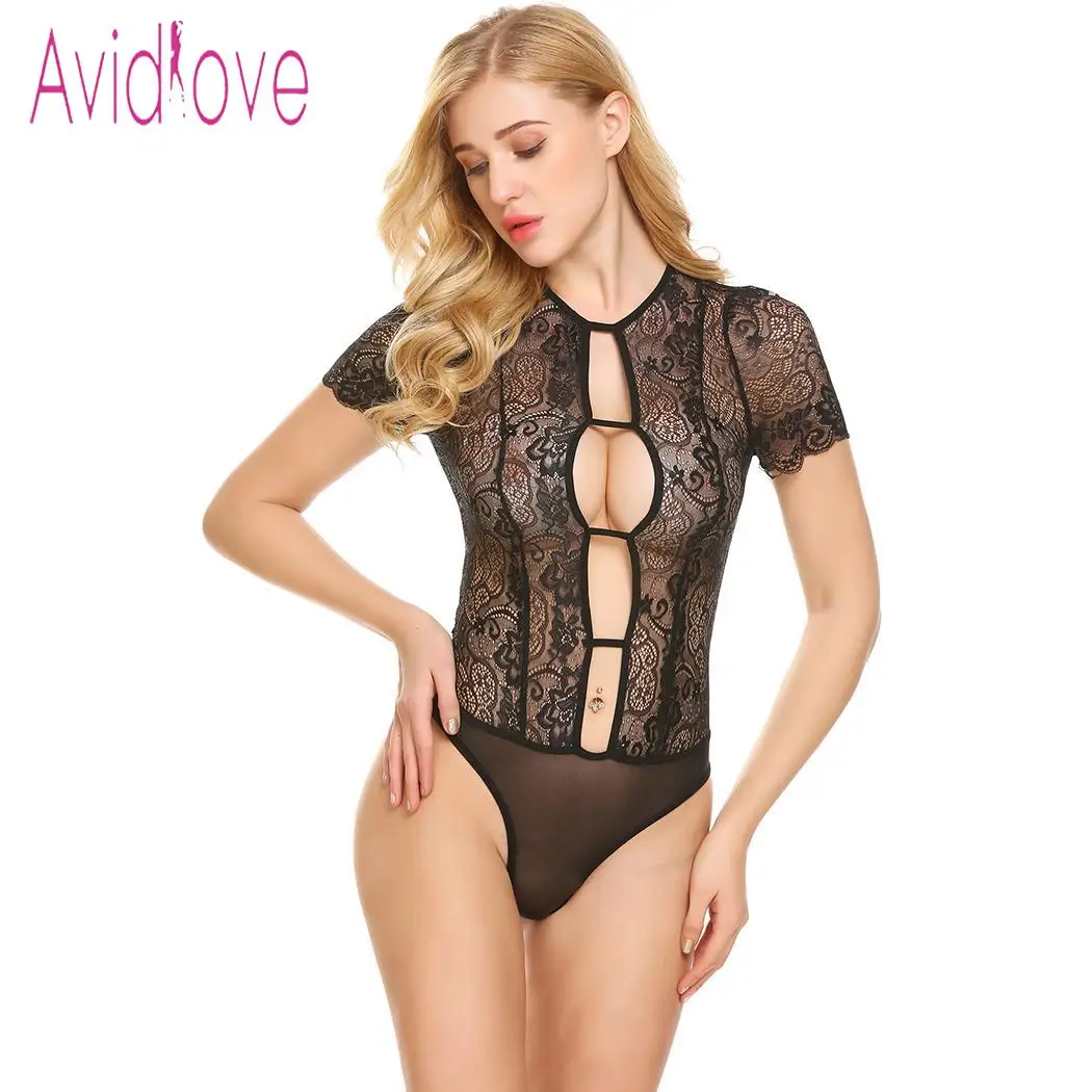 Avidlove женское эротическое боди костюмы сексуальное белье короткий рукав открытая