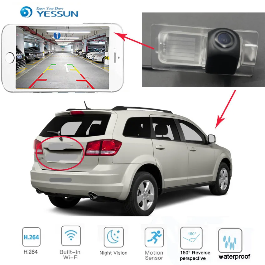 YESSUN New Ariival for Dodge Journey 2008~2014 CCD hd Night Vision Reverse Camera Backup wireless Camera