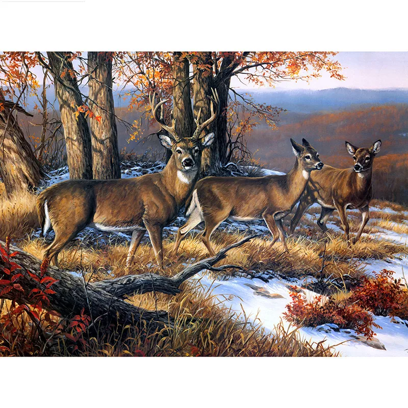 

5D DIY Diamond painting snow forest deer Full square/Round Diamond embroidery Cross Stitch Rhinestone Mosaic decor NX