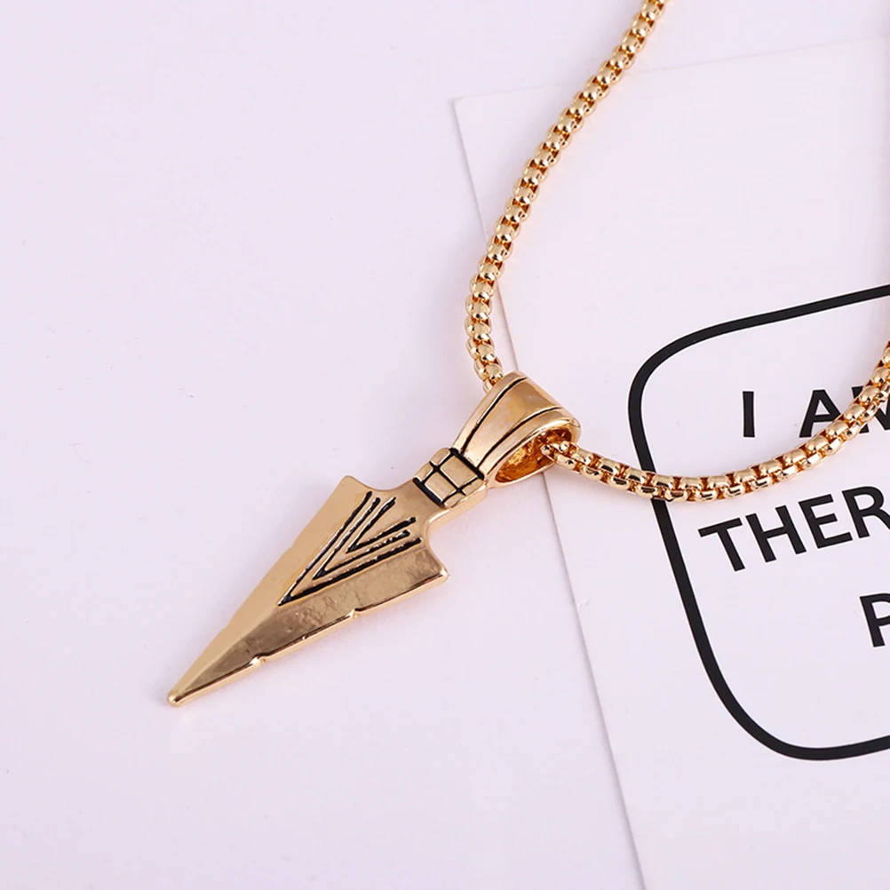 Стрела из нержавеющей стали кулон ожерелье Мода Мужская цепочка золото серебро