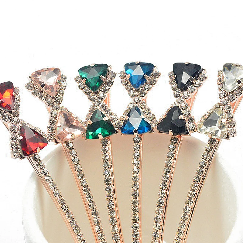 1 пара модные женские туфли аксессуары для волос девушки Jewelry Красота кристалл горный хрусталь носовой зажим