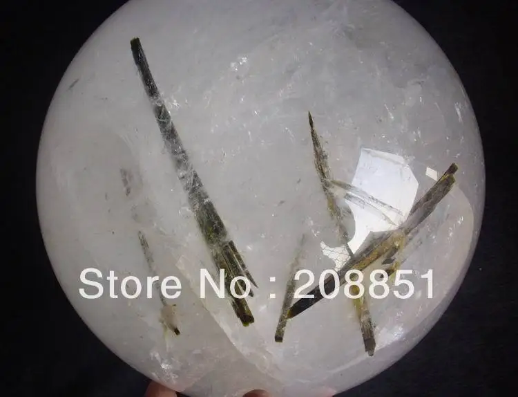 39.7LB HUGE NATURAL GREEN HAIR TOURMALINE INCLUSION CLEAR QUARTZ CRYSTAL SPHERE BALL HEALING Wholesales Price Free Shipping | Дом и сад