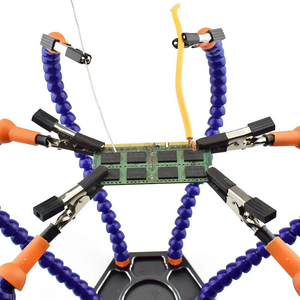 Паяльная станция с 6 гибкими рычагами и поворотным зажимом типа Аллигатор