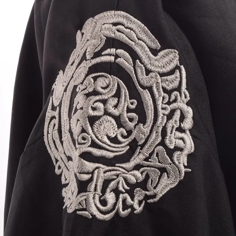 Кимоно кимоно юката черного цвета японский винтажный Тренч с вышивкой журавлей