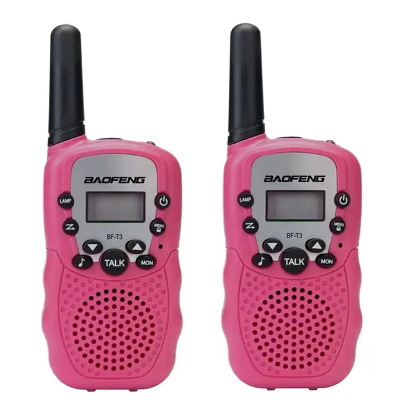 Розовый 2 шт. BF-T3 UHF462-467MHz 8-канальный сетевой видеорегистратор Портативный двухсторонняя 10 мелодий звонка радио приемопередатчик для детей радио Kid иди и болтай Walkie Talkie - Цвет: Розовый