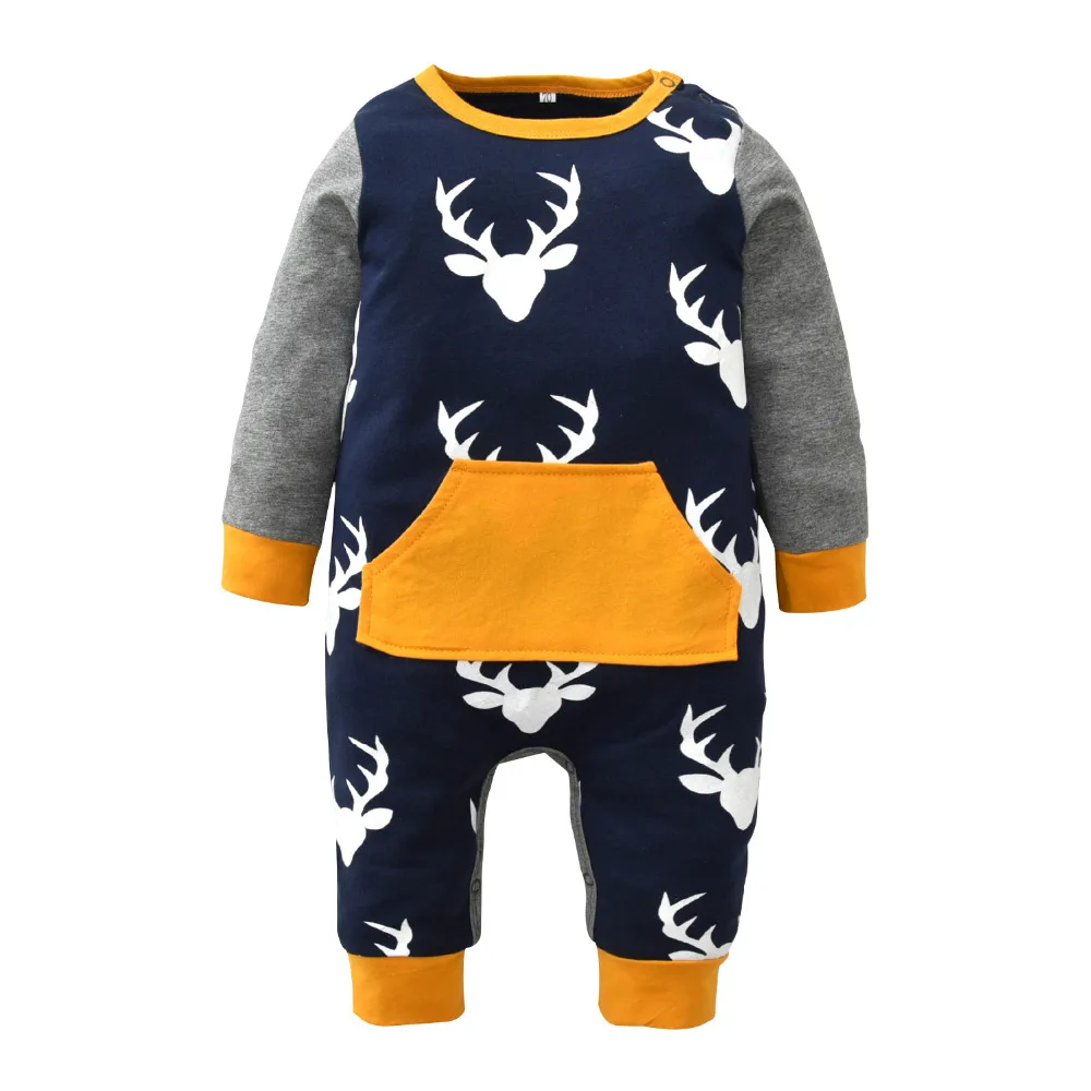 Комбинезон детский pudcoco 6-24 месяца унисекс хлопок размер: 3 m/6м/9 m/12м/18 m/24м большой