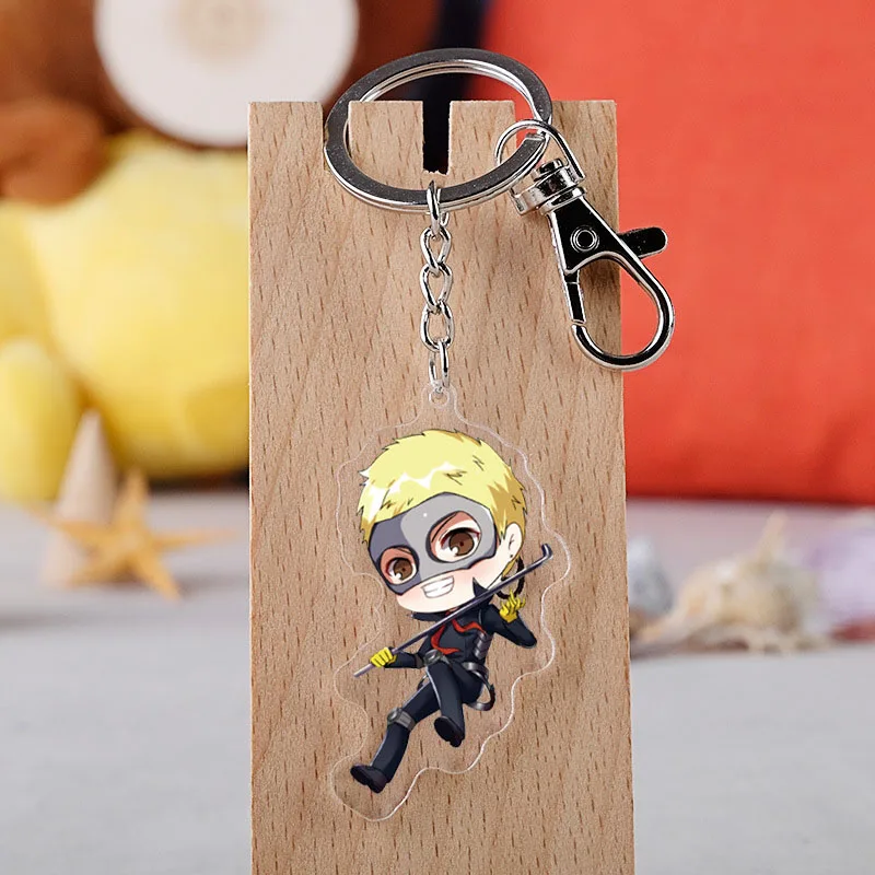 Игра Persona 5 брелок мультфильм фигурка Акира Курусу Анна такамаки двухстороннее акриловое кольцо для ключей