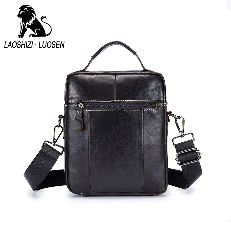 LAOSHIZI LUOSEN Мужская винтажная сумка из натуральной воловьей кожи портфель деловая