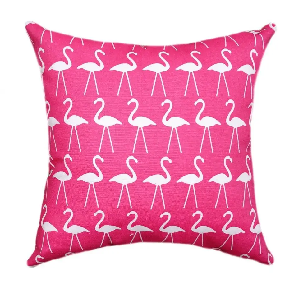 

Pink Rose Flamingo Cushion Cover Tropical Beach Flamingos Throw Pillow Case Animal Pattern Pillow Sham Rosy Gifts Home Decor 18"