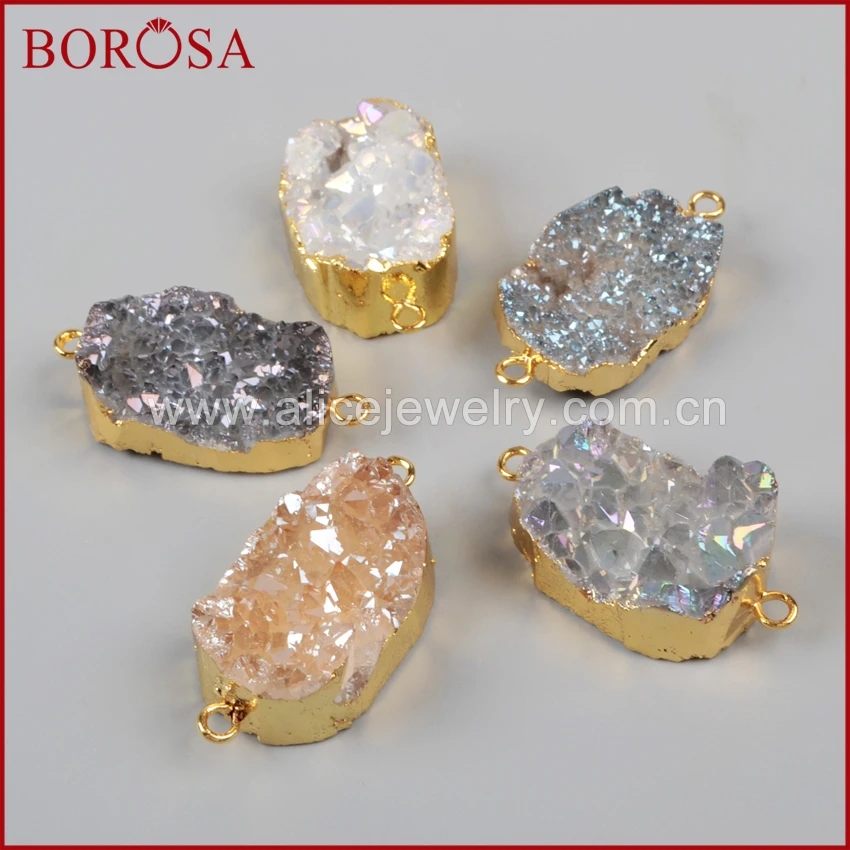 Новое поступление от BOROSA 10 шт. золотистый цвет натуральный кристалл кварц титан