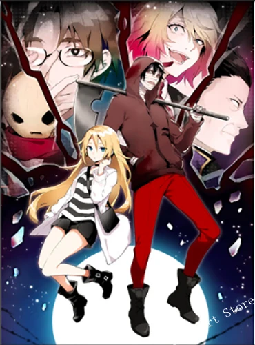 Satsuriku no Tenshi Angels Of Death Аниме Картина на холсте винтажная Настенная картина плакат из крафт-бумаги с покрытием наклейки на стену украшение дома - Цвет: Белый