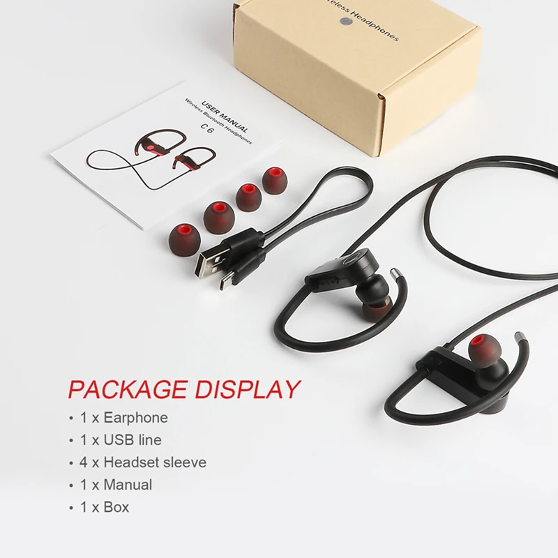 Спортивные Bluetooth наушники IPX4 водонепроницаемые беспроводные спортивные бас с