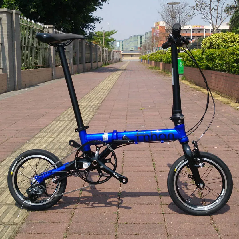 Fnhon свободный алюминиевый складной велосипед 1" 16" V тормоз 3 скорости 9T 13T 17T Minivelo мини velo велосипед городской Commuter велосипед складной - Цвет: blue black 14inch