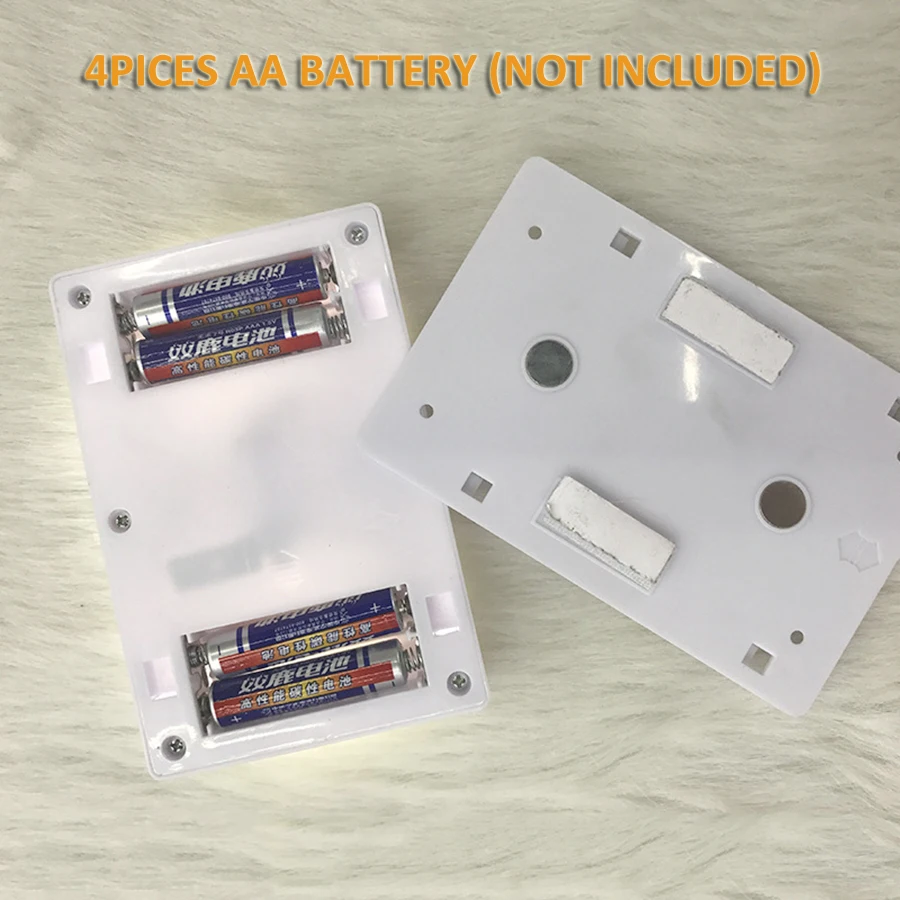 DC4.5V 2COB светодиодный ночной Светильник Беспроводной настенный ночной Светильник Магнитный Батарея работает для аварийный светильник Кухня для гаража, для шкафа лампа