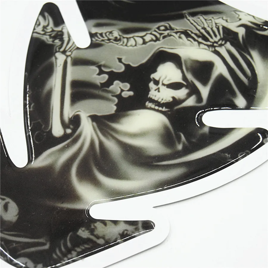 Обычной почтой Мотоцикл Череп Танк Pad Protector Стикеры углеродного волокна Decale для Hon