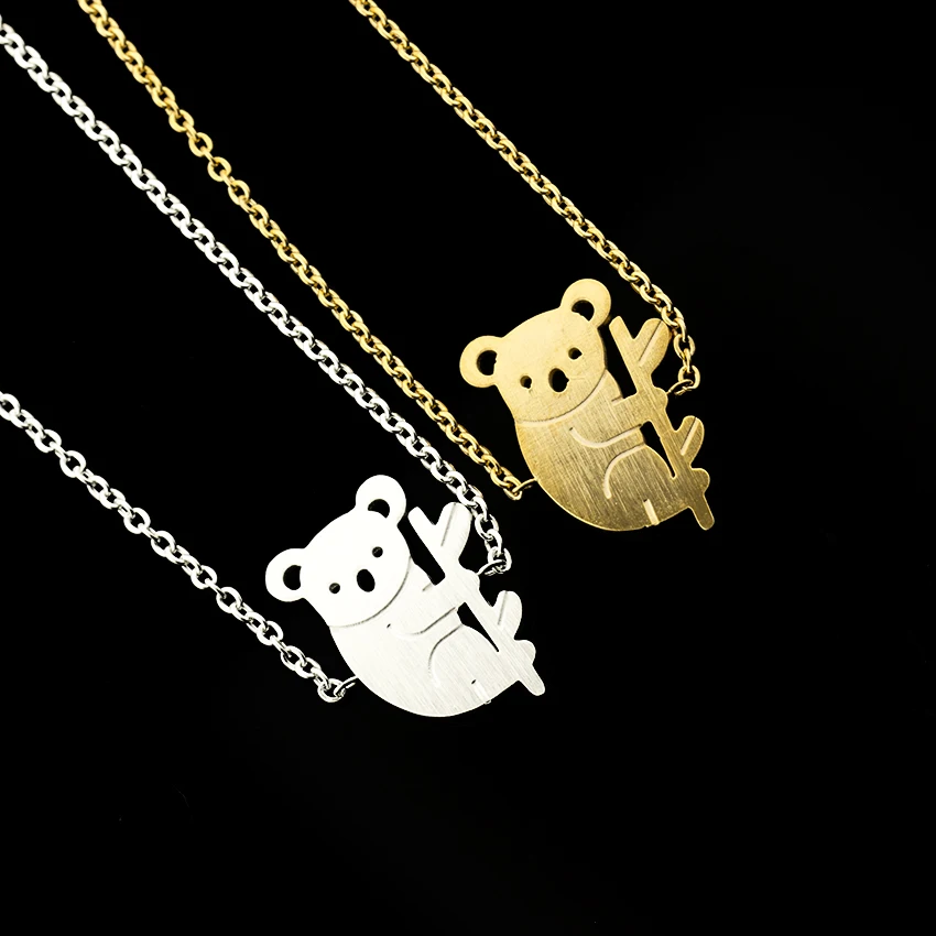 GORGEOUS TALE Animal Jewelry Cute Tiny Koala Bracelet For Women Men Charm Stainless Steel Gold Silver Color Wedding Accessories|bracelets for|wedding