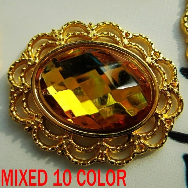 

20pcs 24*29m Mixed Color Diamond Gem Buckle Bowknot Pearl Hair Button Drill Material Accessories DIY Manual Drill Hat Decorative