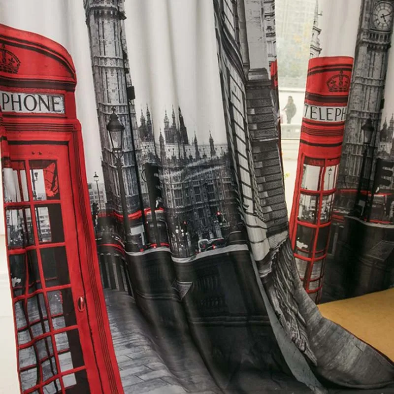 140x260 см, 3d занавески на окна для гостиной, Льняной материал, Европейский Лондон, cortina para quarto, затемненные, для спальни, гостиной