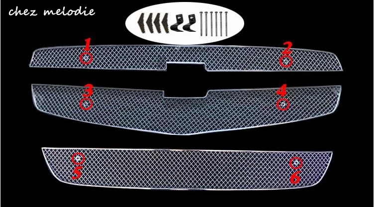 Honeycomb style metal racing car front Grill cover for Chevrolet MALIBU 2012-2014 | Автомобили и мотоциклы