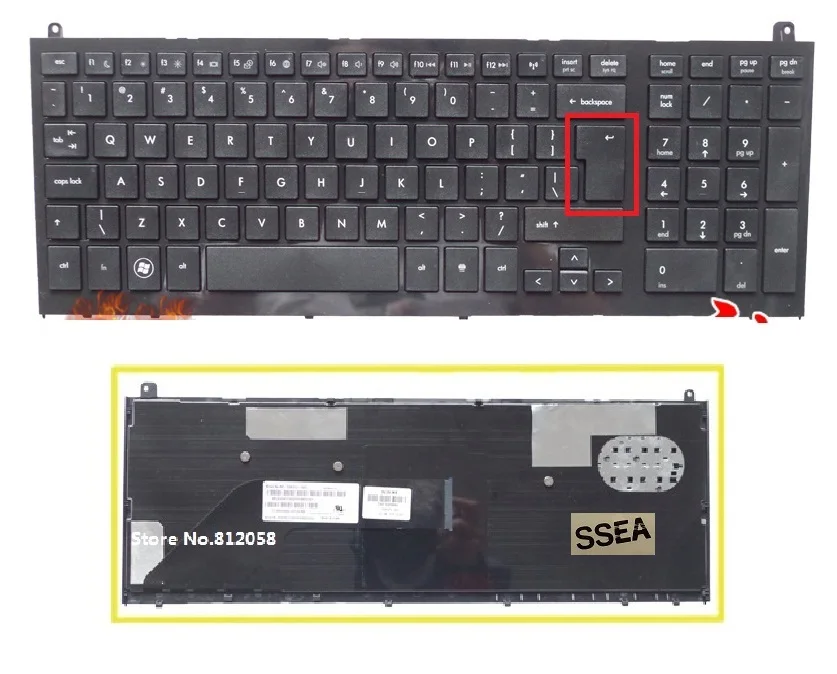 

SSEA New US Keyboard For HP PROBOOK 4520S 4520 laptop Black Keyboard with Frame
