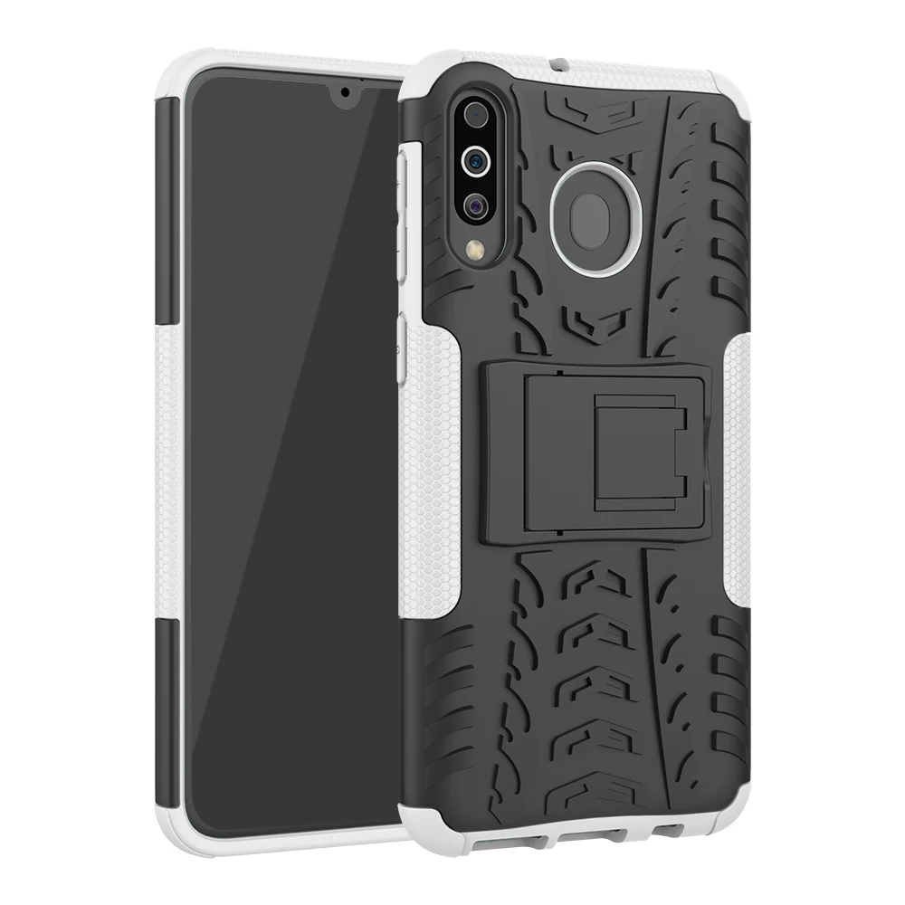 Белый Для samsung M30 M20 A8S A70 A40 A30 A20 A50 случае хулиганские Сзади Двойной Слои термополиуретан и поликарбонат Гибридный чехол противоударный обязанность Защитная Броня - Цвет: Белый