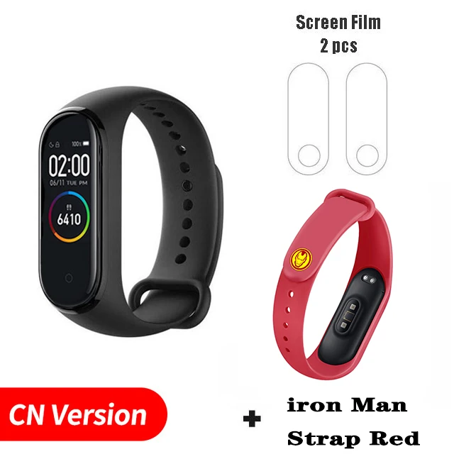 Xiaomi Band 4 Смарт Miband 4 браслет сердечного ритма фитнес цветной экран Bluetooth 5,0 глобальная версия Мстители Лига - Цвет: CN iron Red Strap