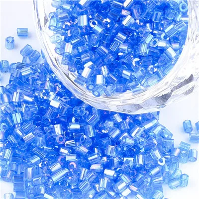 RoyalBlue Около 2100 шт./пакет, 450 г/пакет, стеклянные бусины, прозрачные цвета радуги двухсекционные бусины, шестигранное круглое отверстие бисера: 0,8 мм F80 - Цвет: RoyalBlue