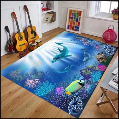 Весенне-летние 3D коврики 6 мм ультратонкие моря и океан Rectange для гостиной