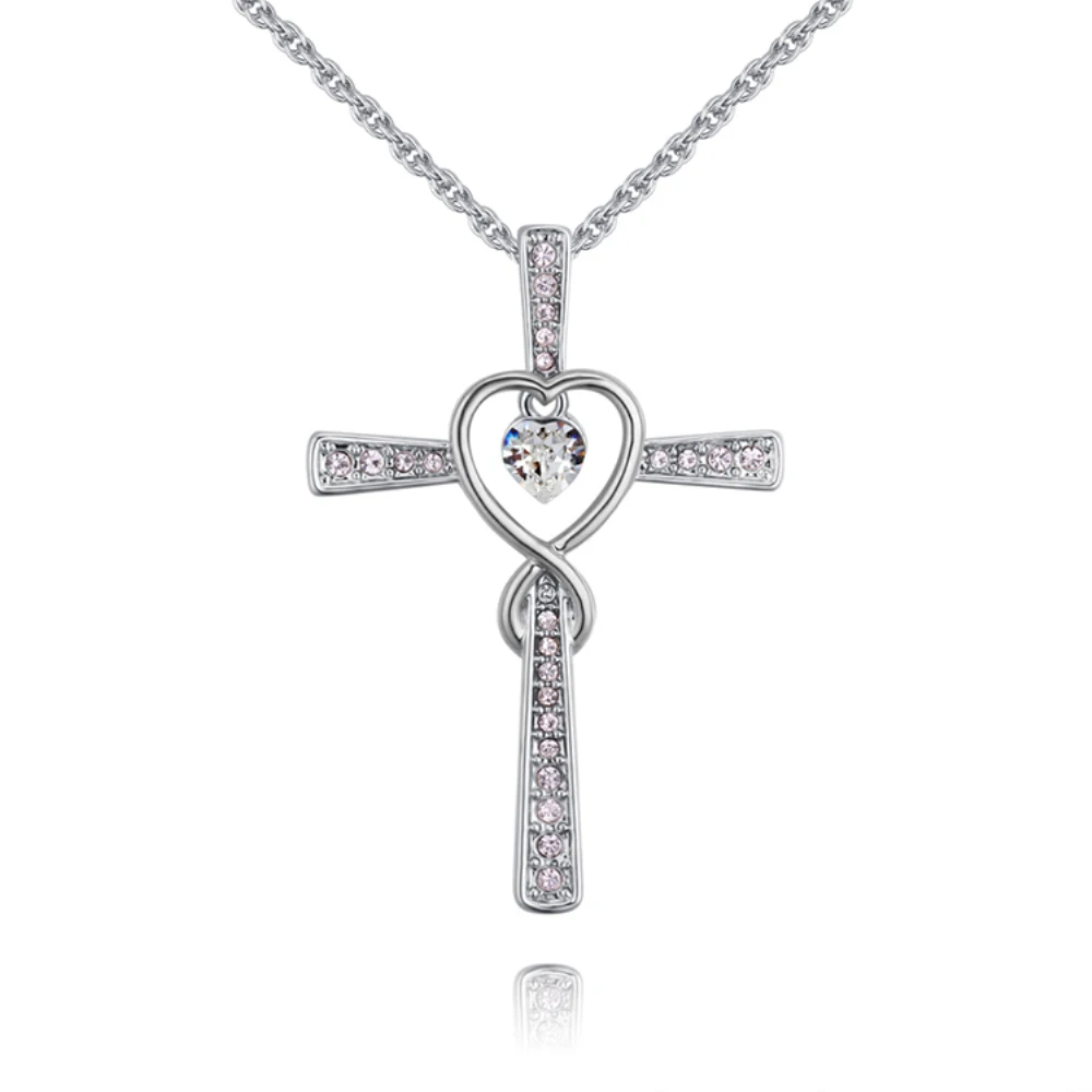 2018 Новое поступление классический крест кулон ожерелье с кристаллом от Swarovski bijoux
